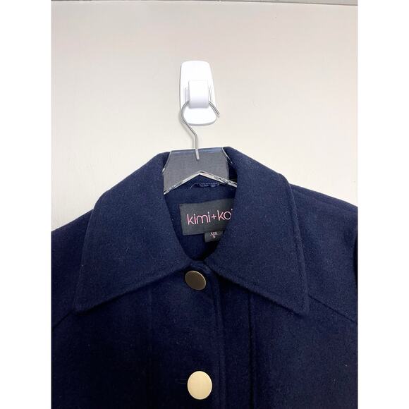NWT Kimi + Kai Liz Wool Blend Walking Coat Long Button Up Maternity Size Small - Picture 9 of 11